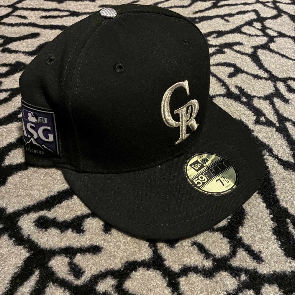 Colorado Rockies Baseball Fitted Cap with ASG 2021 Embroidered Logo